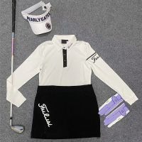 Titleist เสื้อกอล์ฟผู้หญิงแขนยาว,ใหม่เสื้อกีฬากลางแจ้งกันแดดระบายอากาศเสื้อยืดปลูกฝังศีลธรรมเสื้อโปโลกระโปรงผ่าโจ๊กเกอร์