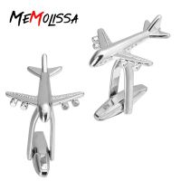 MeMolissa Hot Sale Silver Color Aircraft Design Mens Cuff Links Shirts Fasten Accessories Men Jewelry Airplane Shape Cufflinks Cuff Link