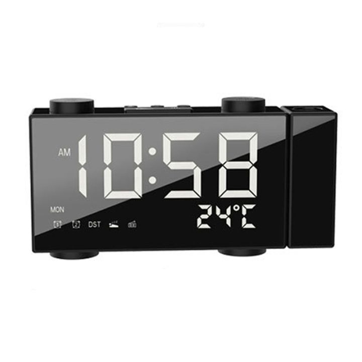 projection-alarm-clock-for-bedrooms-radio-alarm-clock-with-projection-alarms-fm-radio-indoor-dimmer-temperature-humidity