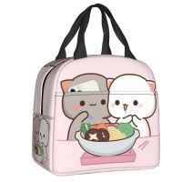 ❉❁ Cartoon Mochi Cat Peach And Goma Lunch Box Women Resuable Leakproof Cooler Thermal Food Insulated Lunch Bag Kids School Children