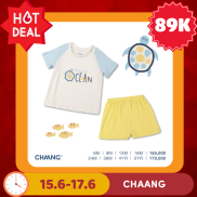 Bộ áo cộc tay raglan quần đùi trẻ em họa tiết Spring Chaang