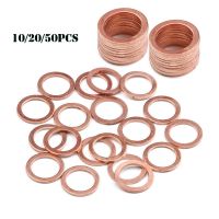 10/20/50PCS 6mm8mm10mm12mm14mmSolid Copper Washer Shim Flat Ring Gasket Rings Seal Plain Spacer Washers Fastener