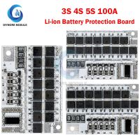 3S/4S/5S BMS 12V 16.8V 21V 18V 3.7V 100A Li-Ion LMO ปกป้องแบตเตอรี่ลิเธียมแผงวงจรชาร์จแบบสมดุล Li-Polymer