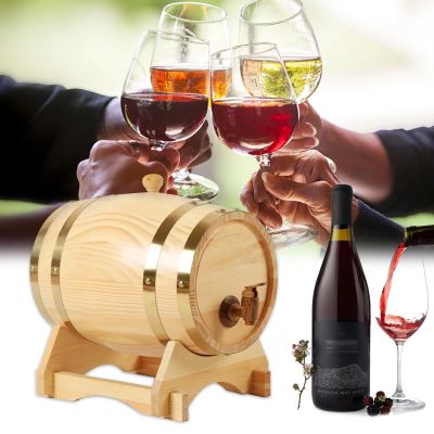 ถังไวน์ไม้สนโอ๊คถังเก็บถังเบียร์ขนาด5ลิตร ถังไวน์ไม้โอ๊ค 5 ลิตรถังเบียร์ถังไวน์เบียร์วิสกี้เหล้ารัมบาร์เรล Wood Oak Timber Wine Barrel 5L
