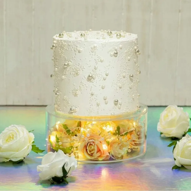 Clear Acrylic Fillable Cake Box Stand, Transparent Cylinder Display Box  with Hollow Bottom, Cake Tower Display Stand,Decoration with Flowers, LED,  Donuts, Sand, Water and More Z4F2 - Walmart.com