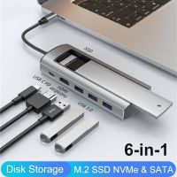 【LZ】☁☇  Docking Station para Macbook Pro Air HUB USB C com função de armazenamento de disco M.2 SSD NVMe SATA HDD compatível com Tipo C para HDMI M1 M2