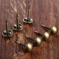 ﹍▫ 100Pcs Antique Bronze 8x15mm Upholstery Nails Wooden Case Jewelry Box Furniture Drum Sofa Decorative Tacks Stud Doornail Pushpin