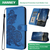 HANNEY สำหรับ Samsung Galaxy J7 J5 J3 PRO 2016 J4 J6 PLUS เคสโทรศัพท์กระเป๋าเก็บบัตรลายดอกไม้ Mandala Mega YTA-05