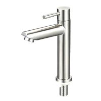 Stainless Steel Bathroom Faucets Deck Mounted Single Cold Faucet Sink Basin Silver Water Tap for Kitchen Bathroom Accessories