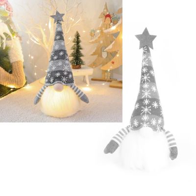 [Easybuy88] ตุ๊กตาไม่มีหน้าเครื่องประดับไฟ LED ตุ๊กตาของเล่นเรืองแสงสำหรับเทศกาลคริสต์มาสพร้อมหมวกถักเครื่องประดับคริสต์มาสของขวัญสำหรับเด็ก