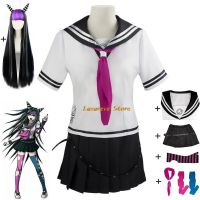 วิกชุดคอสเพลย์ผู้หญิง Danganronpa 2 Mioda Ibuki เกม Danganronpa ซุปเปอร์เครื่องแบบ Jk กะลาสีโรงเรียนชุดฮาโลวีน