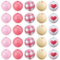 Valentines Day Colored Wooden Beads Buffalo Country Farmhouse Wooden Beads DIY Handmade Beaded