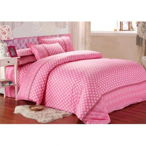 BARI ชุดผ้าปูที่นอน ลายโพลก้าดอท สีชมพู ขนาด 3.5 ฟุต
