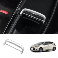 Car Matte Silver Center Console Water Cup Holder Decoration Cover Trim Stickers for Toyota AQUA 2021 2022 2023 RHD