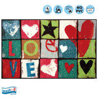 พรมแต่งบ้าน พรมปูพื้น พร้อมคุณสมบัติกันลื่น INTERIOR+DECOR-Love Letters ยี่ห้อ Wash+Dry/ size: 75x120 cm