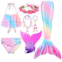 Swimming Mermaid Tail Kids Girls Costume Cosplay Children Swimsuit Fantasy Beach Bikini Can Add Monofin Fin