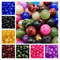 6 8 10 mm Imitation Natural Stone Round Acrylic Beads Clouds Effect Beads Jewelry Makeing Bracelet necklace Accessory RoLi