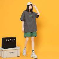 ۩▣ Popular logo shorts suits female 2023 loose fashion leisure sports new summer short-sleeved wide-legged pants two-piece