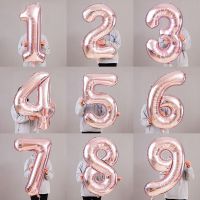 Rose Gold Number Balloons Foil Wedding Birthday Ballons 16 18 21 30th Birthday Baloon Happy Birthday Decor Kids Adult Fav Balloons