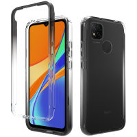 Xiaomi Redmi 9C Case, RUILEAN Transparent 2-in-1 Gradient Shockproof Case for Xiaomi Redmi 9C