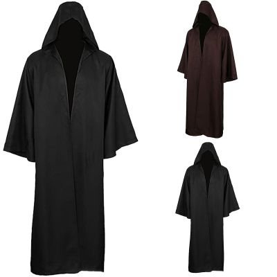 AEOZAD Vestido unisex de bruxa gotico para senhoras Robe cor sólida Estilo escuro Halloween และ Bruxa