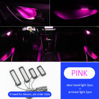 4PCS Ambient Light Car Interior Inner Door Bowl Handle Armrest Light Atmosphere Light For Audi A1 A3 A4 A5 A6 A7 Q3 Q5 Q7 TT RS