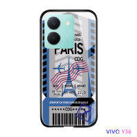 Volans Y36 Vivo Y36 5G Creative ตั๋วเครื่องบินระหว่างประเทศเคสโทรศัพท์ตั๋วเครื่องบินกันกระแทกกระจกเทมเปอร์เคสคลุมทั้งหมด