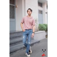 TBY JEANS TY1294 กางเกงยีนส์ผู้ชาย ขาเดฟ ผ้ายืด โทนสีไบโอซีด