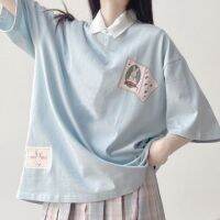 Preppy Japan Jk Uniform ชุดกระโปรงสาวนุ่มน่ารัก Rait พิมพ์เสื้อยืดแขนสั้น Grid กระโปรงจีบ2022ชุด/ชิ้นเดียว