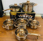 Bộ nồi Đức 6 món inox 3 đáy