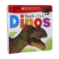 Touch and feel dinos English original dinosaur paper touch book learning music early education series academic early learners childrens picture book childrens Enlightenment parent-child reading experience book