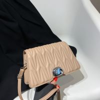 [COD] Temperament simple fashion crossbody bag 2022 summer new rhombus embroidery thread shoulder square womens