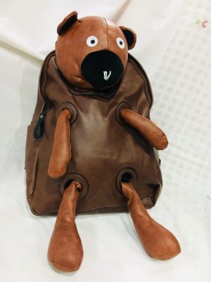 กระเป๋าเป้หนัง กระเป๋าเป้ตุ๊กตาหมี ตุ๊กตาหมีสามารถถอดออกได้ Bear Bag