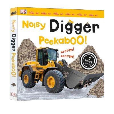 Original English noisy digger Peekaboo! Large paperboard Book flip book phonation Book Childrens English Enlightenment early education picture book produced by DK