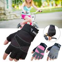 Children Riding Half Finger Gloves Bicycle Protection Shock Absorber Gloves Riding Sweat-absorbent Breathable Gloves Accessories