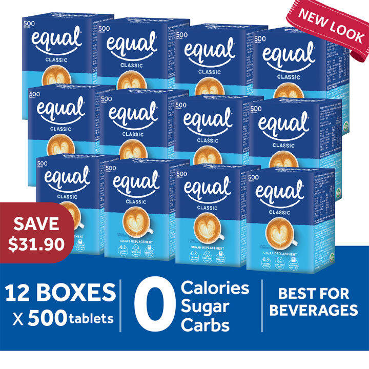 EQUAL Classic 12 packs x 500 Sweetener Refill Tablets, Sugar