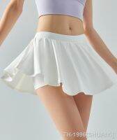 ✵ SHUAIYI Verão Mulheres Esportes A Linha Plissada Saias De Tênis Golfe Cintura Alta Elastic Athletic Shorts Com Bolso