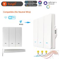 Smart Life/Tuya Wireless 10A EU Wifi Smart Push Button Electric Light Smart Wall Switches No Neutral Wire Control Alexa Google Power Points  Switches