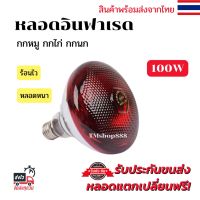 หลอดไฟอินฟาเรดกกไก่ กกหมู กกสัตว์ [สีแดง แบบหนา] 100W E27หลอดไฟให้ความอบอุ่น infrared bulb 100w