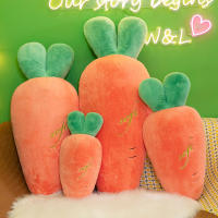 Rabbit Fur Carrot Doll Fruit Pillow Plush Toy Girls Birthday Gifts Bed Press Sleep Companion Throw Pillow