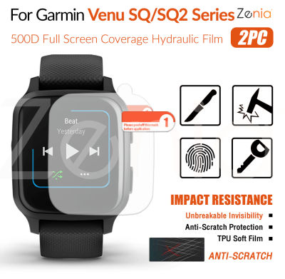 Zeniaฟิล์มกันรอยแบบเต็มหน้าจอขอบโค้งHD,2ชิ้นฟิล์มกันรอยสำหรับGarmin Venu SQ Musicสมาร์ทวอทช์HD 9Hไม่สามารถมองเห็นได้ยากฟิล์มนิ่มTPUป้องกันการระเบิดฟิล์มกันรอยขีดข่วน