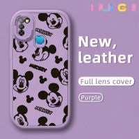 Jlingji เคสสำหรับ Infinix Smart 5 Hot 10 Lite Smart 6 X657 X657C กระแสแฟชั่นรูปแบบมิกกี้เมาส์ใหม่ฝาครอบ Lensa Kontak หนังดีไซน์ใหม่ด้านข้างกล้องบางป้องกันเคสกันกระแทก