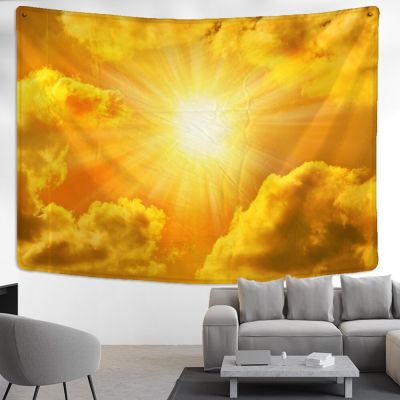 Sunshine In Cloud Natural Scenery Tapestry Wall Hanging Aesthetic Room Decor Art Simple Background Fabric