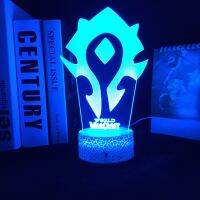 [Qingxin fabrics] Game Horde Flag 3D Night ไฟเปลี่ยนสี Nightlight สำหรับเป็นของขวัญเด็กตกแต่งห้องนอนเด็กโคมไฟ LED เซ็นเซอร์สัมผัส