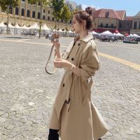 Cozok แบรนด์แฟชั่นฤดูใบไม้ผลิ Casual Double Breasted คลาสสิกยาว Trench Coat สำหรับผู้หญิงเข็มขัด Chic หญิง Windbreaker