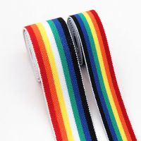 ☇ Rainbow Elastic Bands 25mm 40mm Elastic Ribbon 2.5cm 4cm Belt for Garment Trousers Headband Dress Lace DIY Sewing Accessories 1M