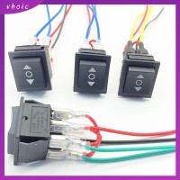 VHOIC 10A 220V โยกกลับขั้วชั่วขณะ 3ตำแหน่ง 6พิน สวิตช์รีเซ็ตอัตโนมัติ แบบมีสาย การควบคุมมอเตอร์ รถสำหรับรถ