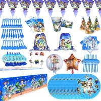 ◈ Toy Story Birthday Theme Party Supplies paper plates cup tableware tablecloth baby shower party decor flags birthday cake stand