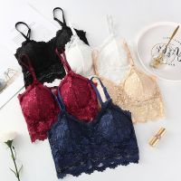 New popular V-shape sexy lace back wrapped breast sunflower sling push up bra women underwear with pad female intimates lingerie