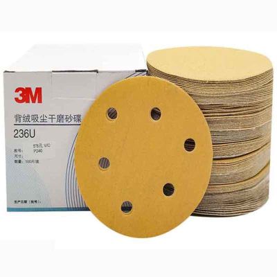 【CW】 3M216u 10pcs 5 Inch 125mm Round Sandpaper 6 Hole Disk Sheets Grit 180 600 and Sanding Disc